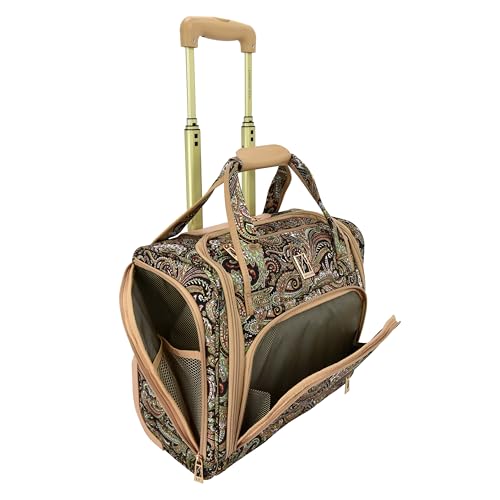 London Fog Mayfair 15 Inch under the Seat Bag, Black Sand Paisley