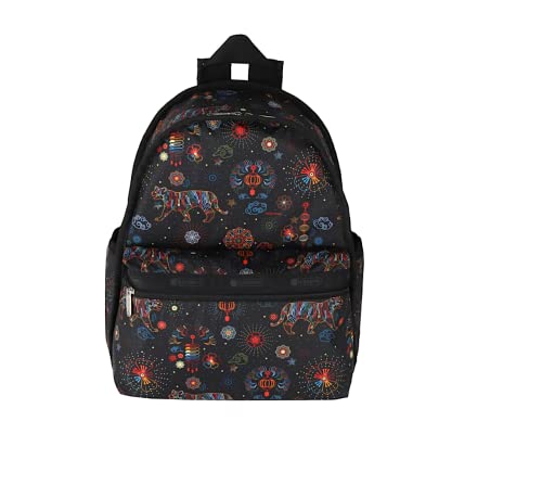 LeSportsac Bright Fortune Basic Backpack/Rucksack, Style 7812/Color E476, Festive & Colorful Graphics Artfully Arranged Celebrate Year of the Tiger, Evoking Optimism & Strength