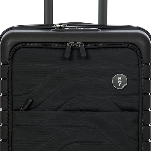 Bric's B|Y Ulisse Carry-On Luggage with Spinner Wheels – Airline Approved Hard Shell Suitcase, TSA Combination Lock & USB Port - Removeable Wash Bag Included - 21 Inch with Front Pocket, Black