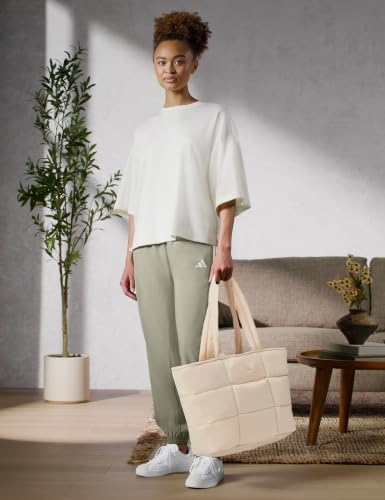 adidas Quilted Tote – Puffer Shoulder Bag, All Me/Crystal Linen Beige, OSFA