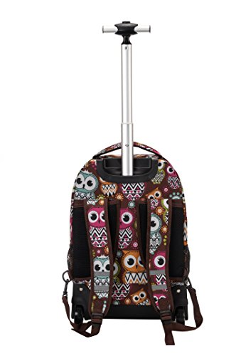 Rockland Single Handle Laptop Rolling Backpack, 19", Owl