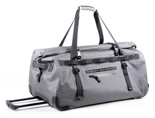 Harley-Davidson 29" Waterproof Adventure Large Wheeling Duffel Bag, Silver/Black