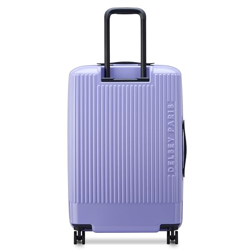 florence by mills Spin Me Away Hardside Expandable Luggage with Spinner Wheels, Lavender, Checked-Medium 24 Inch