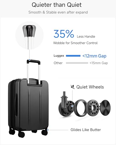 LUGGEX Carry On Luggage and 4 Set Packing Cubes Bundle – Travel Essentials