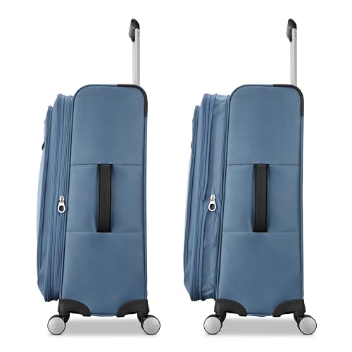 Samsonite Soft-Sided 29-Inch Lightweight Large Checked Expandable Element Suitcase: Durable, 360° Spinner Wheels, Adjustable Telescopic Handle, 2 Front & 1 Side Pocket- Captains Blue