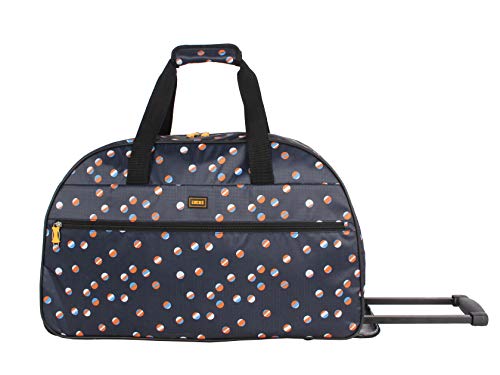 LUCAS Designer Carry On Luggage Collection - Lightweight Pattern 22 Inch Duffel Bag- Weekender Overnight Business Travel Suitcase with 2- Rolling Spinner Wheels (Spot-Light)
