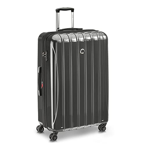 DELSEY PARIS Helium Aero Hardside Expandable Luggage with Spinner Wheels, Brushed Charcoal, Checked-Large 28 Inch