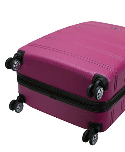 Rockland Melbourne Hardside Expandable Spinner Wheel Luggage, Magenta, 2 Piece (20"/28")