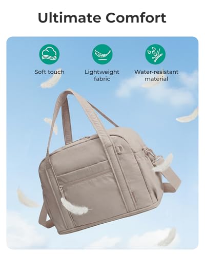 BAGSMART Expandable Personal Item Travel Bag, Lightweight Gym Bag for Women, 24L Weekender Travel Duffle with Toiletry Bag, Carry on Overnight Duffel, Chocolate