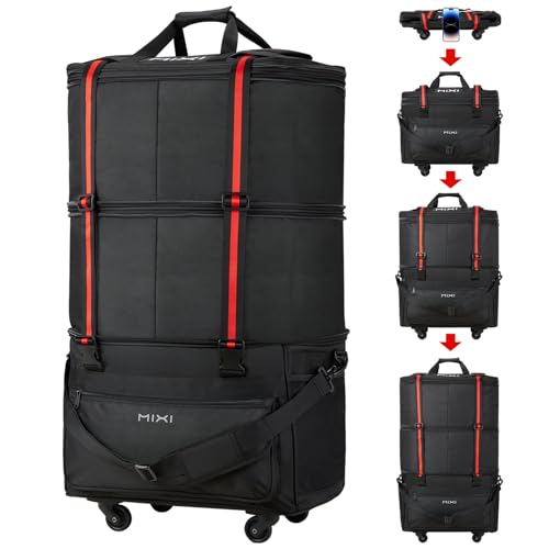 mixi Travel Bag with Wheels Expandable Foldable Luggage Bag and 21 Inch Ultra Lightweight Backpack as a set