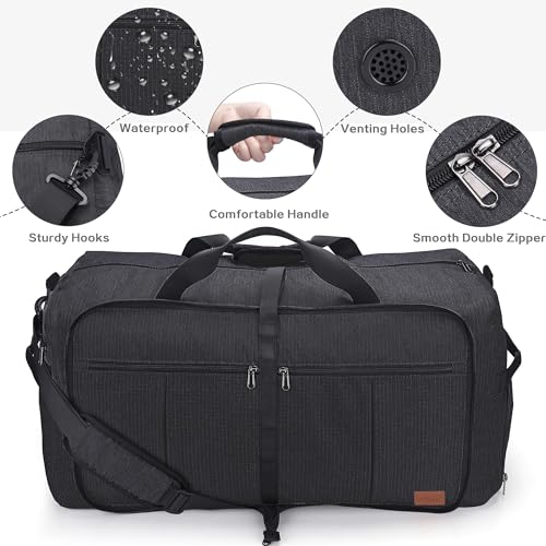 120L Foldable Collapsible Waterproof Travel Duffel Bag for Men and Women with Shoe Compartment