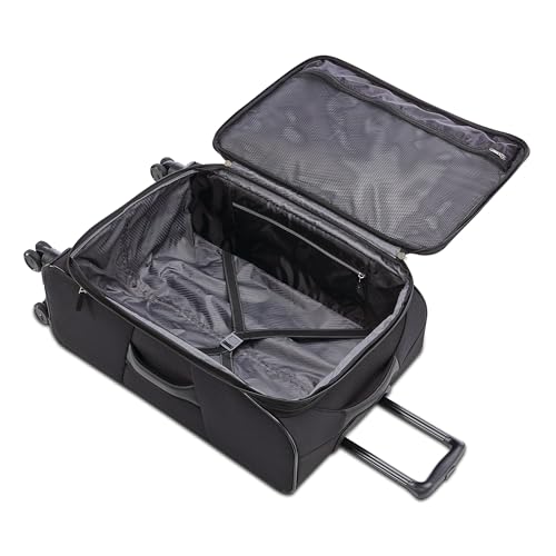 American Tourister 4 KIX 2.0 Expandable Softside Luggage with Spinner Wheels, 24 SPINNER, BLACK