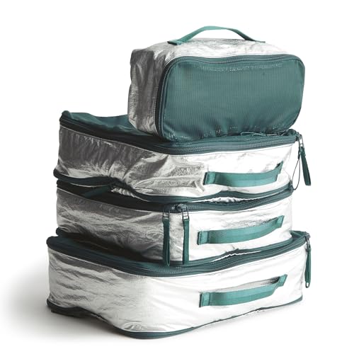 Vera Bradley Women's Ripstop Packing Cube Set, Silvery Sea Moss, One Size