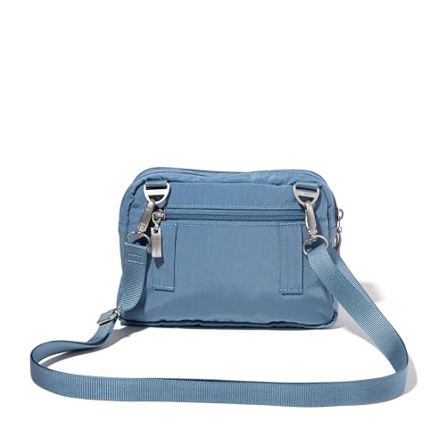 Baggallini Triple Zip Crossbody Bag for Women - Convertible Crossbody Fanny Pack Belt Bag - Lightweight Water-resistant