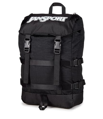 JanSport Skip Pack Backpack – 28L Capacity, Fits 13.5" Laptop, Large Main Compartment, Side Water Bottle Pocket – Ideal for Work & Travel, Black