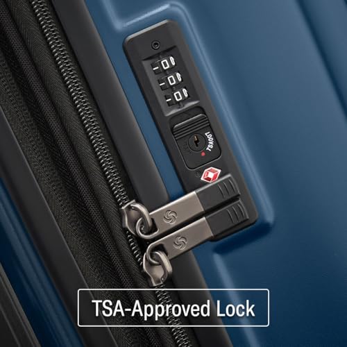 Samsonite Octiv Hardside Expandable Luggage with Spinner Wheels, Blue Denim, Checked Medium Spinner
