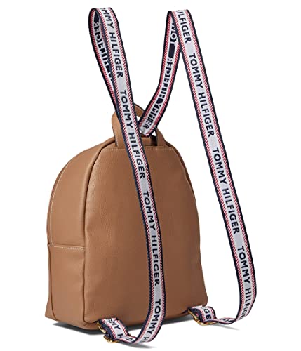 Tommy Hilfiger Adrienne II Small Dome Backpack Pebble PVC Basket Brown One Size