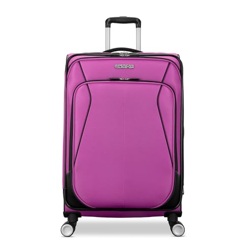 American Tourister 4 KIX 3.0 Checked-Medium 24-Inch Spinner, Hyper Violet