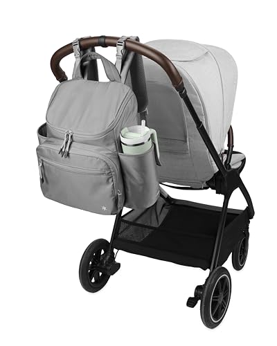 Skip Hop Diaper Bag Backpack with Portable Changing Pad Adjustable Pocket for 30 oz. Tumblers 9 Total Pockets Insulated Packing Cubes Luggage Sleeve & Stroller Straps Fits a 14” Laptop Forma Next Grey