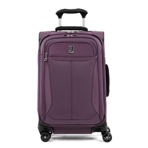 Travelpro Tourlite Softside 21" Expandable Luggage with 4 Spinner Wheels, Lightweight Suitcase, Carry-On, Deep Purple