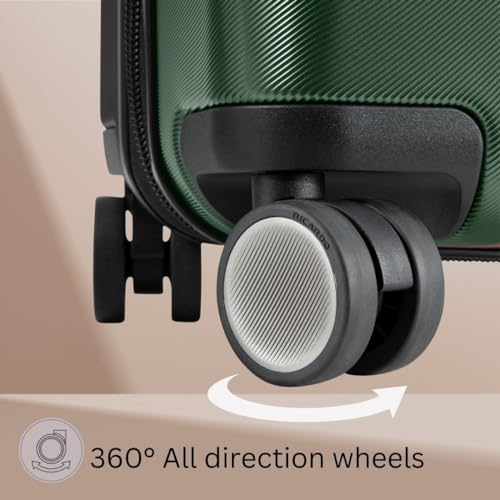 Ricardo Beverly Hills Montecito 2.0 Hardside with Dual Spinning Wheels, Expandable with Comfort Grip for Easy Packing and Moving, Men and Women, Hunter Green, Check-In Medium 25-Inch