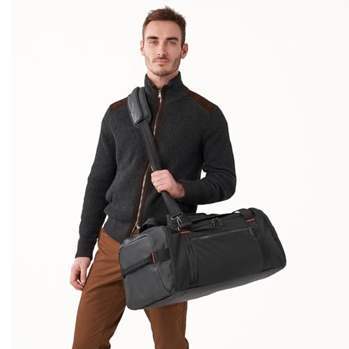 Briggs & Riley 27" Medium Upright Duffle - Checked Luggage for Travel, Suitcases with Wheels, Softside Rolling Bag for Men & Women, Self-Repairing Zipper - ZDX Collection, Black
