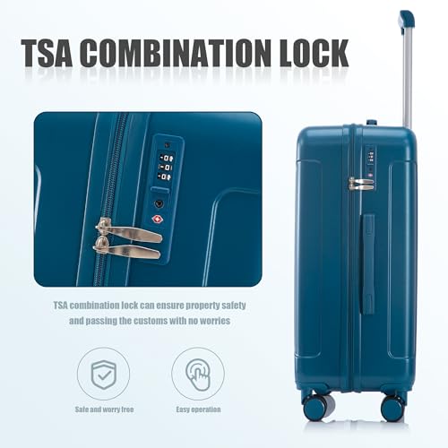 Merax 3 pcs/set in ABS Spinner Wheel Luggage Set, Carry on Suitcase