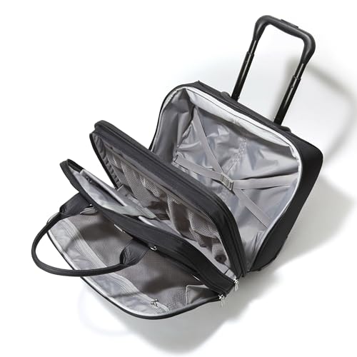 Baggallini 2 Wheel Tote Luggage - Lightweight Travel Weekender Carry-On