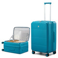 Hanke Hardside Expandable Checked Luggage, 24 Inch Top Opening Trunk Luggages with Spinner Wheels, All-PC Hard Shell Suitcase, Lightweight TSA Checked-Medium(Caribbean Blue, 83L)