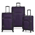 U.S. Traveler Aviron Bay Expandable Softside Luggage with Spinner Wheels, Purple, 3-Piece Set