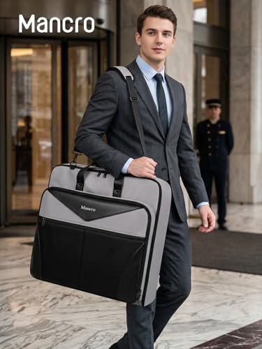 Mancro Garment Bags for Travel Fits 5 Suits, Wrinkle Free Suit Bag Travel