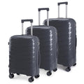 LARVENDER Luggage Sets 3 Piece, Hardside PP Carry On Luggage Suitcase with 360° Spinner Wheels Suitcase Sets for Women Men, Dark Grey