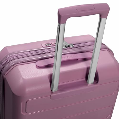 Traveler's Choice Pagosa Hardshell Expandable Luggage with Spinner Wheels, Mauve, 22-Inch Carry-on