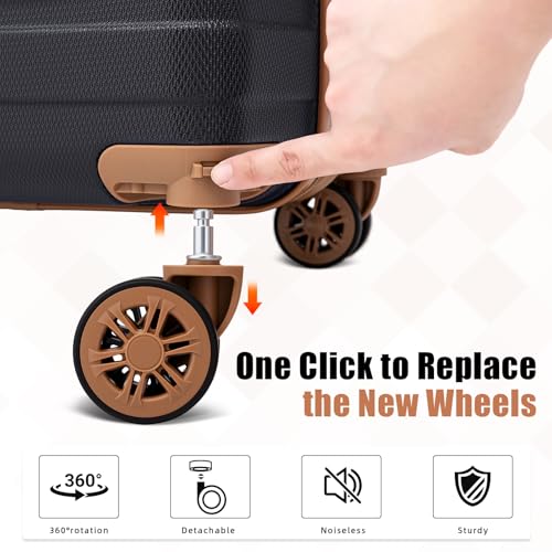 Cobens Luggage Sets 5 Piece Durable Suitcase Set with Spinner Wheels, Hard Shell Carry on Luggage with TSA Lock, Large Checked Travel Suitcases for Men and Women