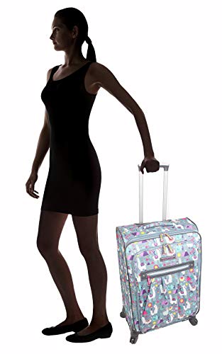 Lily Bloom Luggage 24" Expandable Design Pattern Suitcase With Spinner Wheels For Woman (24in, Llama Mama)