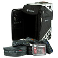 ZUCA Pro Carry On Luggage with Wheels - Black Bag and Silver Frame, with 5 Packing Pouches, Travel Cover, and Built-In Seat