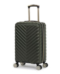 Kenneth Cole REACTION Madison Square Lightweight Hardside Chevron Expandable Spinner Luggage, Olive, 20-Inch Checked