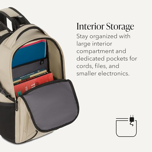 SwissGear 1900 Mini ScanSmart 16-Inch Backpack, Fits Up to 13-Inch Laptop, RFID Protection & ScanSmart TSA-Friendly Compartment, Oatmeal