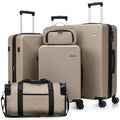 Eeeza Expandable Luggage Sets 5 Piece,Suitcases with Detachable Wheels,ABS Hard Case Luggage with TSA Lock Spinner Wheels,Carry On Luggage Set