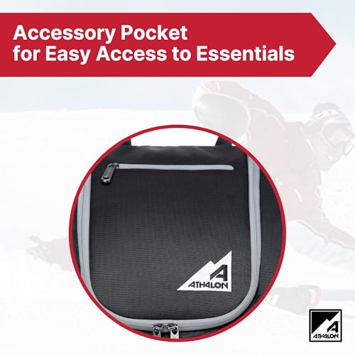 Athalon Everything Ski Boot Bag – Gear Pack with Ventilated Boot Compartments, Waterproof Bottom, Hideaway Helmet Sling, 58.5 Liter Capacity