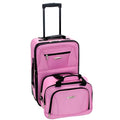 Rockland Fashion Softside 2 Piece Luggage Set, Expandable, (14" Tote/19" Upright), Pink