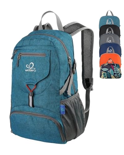 WATERFLY Small Lightweight Packable Backpack: 20l Ultra Light Foldable Travel Hiking Camping Daypack Day Pack for Man Woman