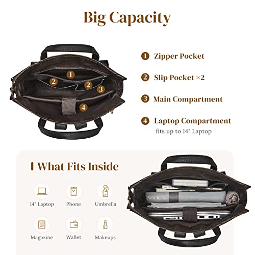 S-ZONE Genuine Leather Backpack Purse for Women Men Vintage Rucksack Handbag Travel Daypack