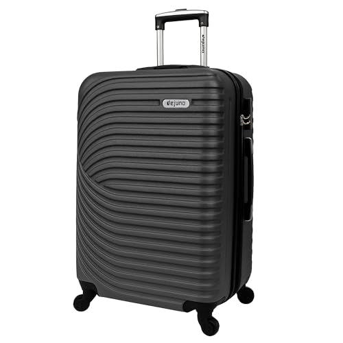 World Traveler VentureX Medium Checked Luggage, Hardshell Suitcase With Spinner Wheels - Dejuno Black