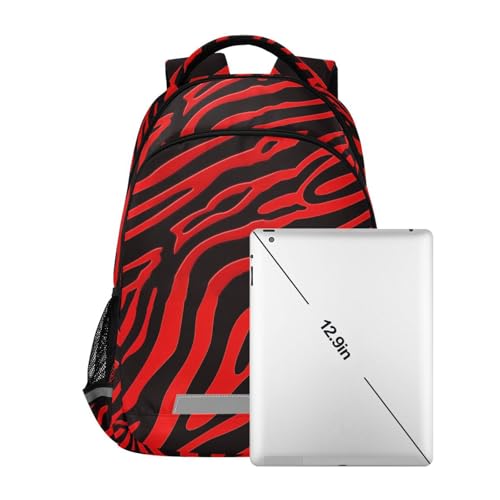KLL Red zebras Tigers Animal Print carry on backpacks for kids with big bookbags for elementary para bebes varon