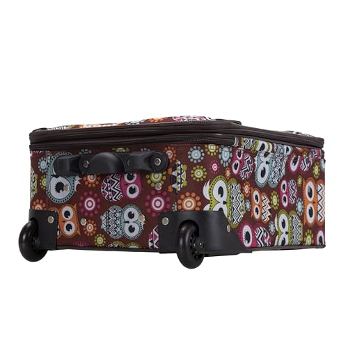 Rockland Fashion Softside Upright Luggage Set, Expandable, Owl, 2-Piece (14/19)