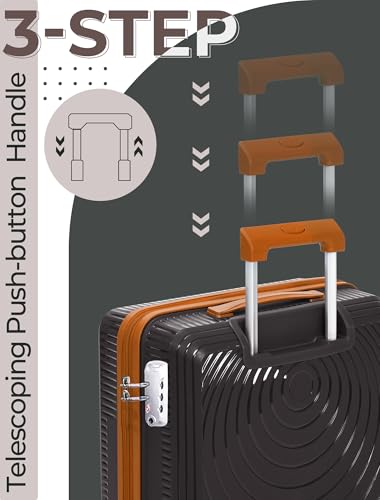 CONCEPTEN Luggage Sets 5 Piece,Lightweight,Impact-Resistant,Wear-Resistant Suitcases with Wheels, Hardshell Suitcase Set with Spinner Wheels, PP Carry on Luggage Set with TSA Lock, Travel Luggage