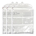 Clear Garment Bags for Dance Costumes 3-Pack, Short-Size, Side Zipper Entry, Storage Pockets for Shoes & Accessories, Size 24”x18”, Dream Duffel