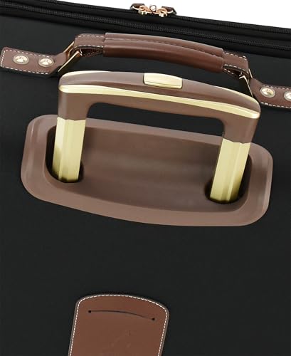 London Fog Nottingham 25 Inch Expandable Spinner Softside Suitcase, Black Chestnut