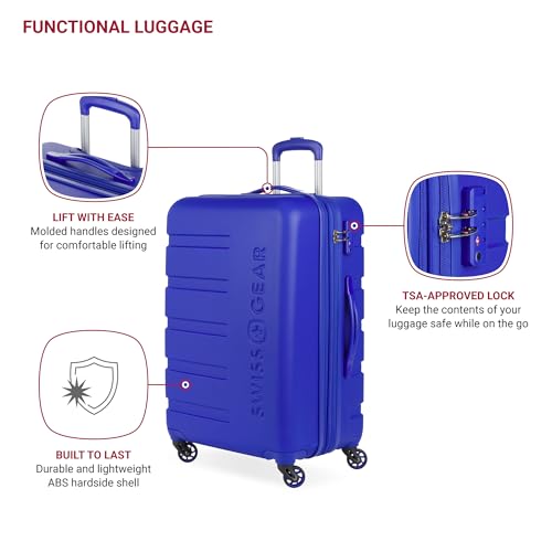 SwissGear 7366 Signature Hardside Expandable Luggage with Spinner Wheels, TSA Lock, Cobalt, Checked-Medium 23-Inch